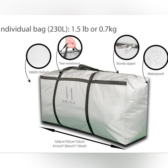 NIB Gray Fabric Extra Large Multi Purpose Bag - Picture 1 of 5